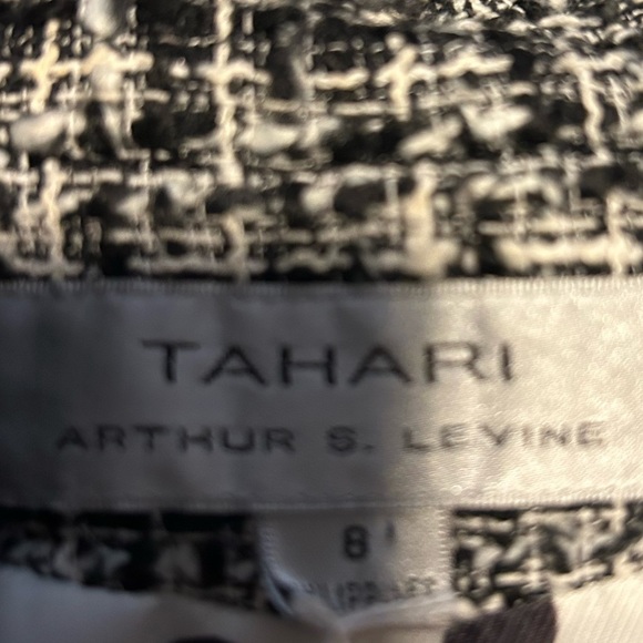 50%off w♥️ Tahari Arthur S. Levine B/W Checks Long Sleeve Boucle Jacket ♥️ #57 - Picture 3 of 10